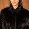 Mid-Length Belted Jacket with A High Faux-Fur Collar