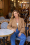Mid-Length Fitted Double-Breasted Jacket with Wool camel-Jacket-Attentif Paris-S-Urbanheer