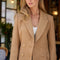 Mid-Length Fitted Double-Breasted Jacket with Wool camel-Jacket-Attentif Paris-S-Urbanheer