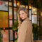 Mid-Length Fitted Double-Breasted Jacket with Wool camel-Jacket-Attentif Paris-S-Urbanheer
