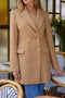 Mid-Length Fitted Double-Breasted Jacket with Wool camel-Jacket-Attentif Paris-S-Urbanheer