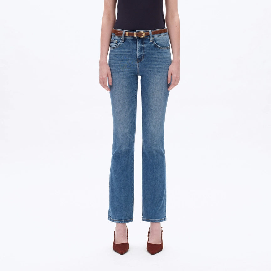 Mid Rise Bootcut Denim Jeans with Finished Hem MEDIUM BLUE-Jeans-BAYEAS-24-MEDIUM BLUE-Urbanheer