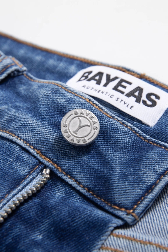 Mid Rise Bootcut Denim Jeans with Finished Hem MEDIUM BLUE-Jeans-BAYEAS-24-MEDIUM BLUE-Urbanheer