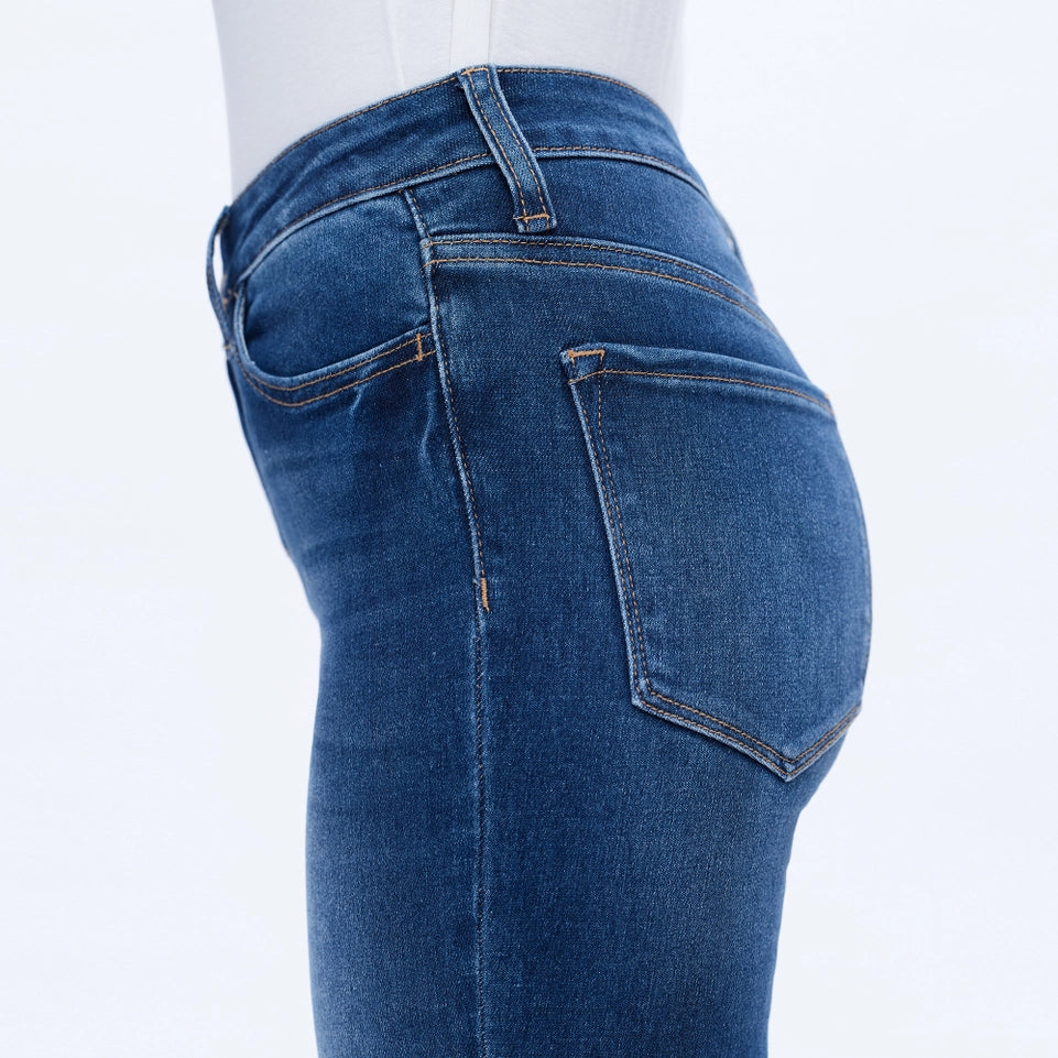 Mid Rise Bootcut Jeans with Finished Hem DARK BLUE-Jeans-BAYEAS-24-DARK BLUE-Urbanheer