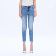 Mid Rise Crop Slim Straight Jeans with Finished Hem FAIRY BLUE-Jeans-BAYEAS-24-FAIRY BLUE-Urbanheer