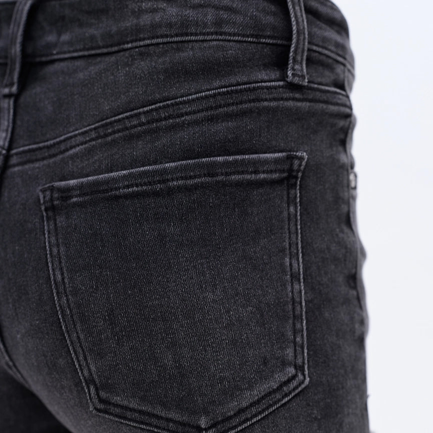 Mid Rise Denim Shorts with Frayed Hem BLACKICE-Shorts-BAYEAS-24-BLACKICE-Urbanheer