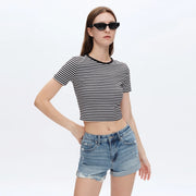 Mid Rise Denim Shorts with Rolled Hem SOUTHERN-Shorts-BAYEAS-XS-SOUTHERN-Urbanheer