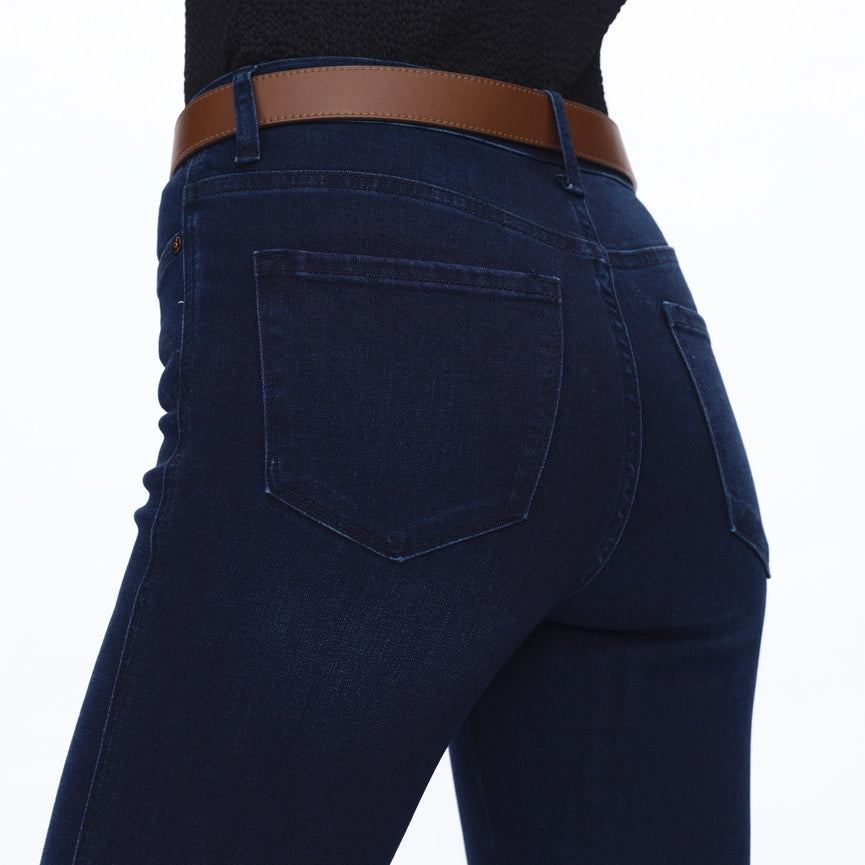 Mid Rise Flare Jeans with Frayed Hem DEEP WATER-Jeans-BAYEAS-24-DEEP WATER-Urbanheer