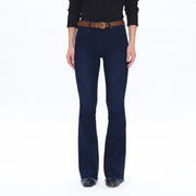 Mid Rise Flare Jeans with Frayed Hem(32'' Inseam) DEEP WATER-Jeans-BAYEAS-24-DEEP WATER-Urbanheer