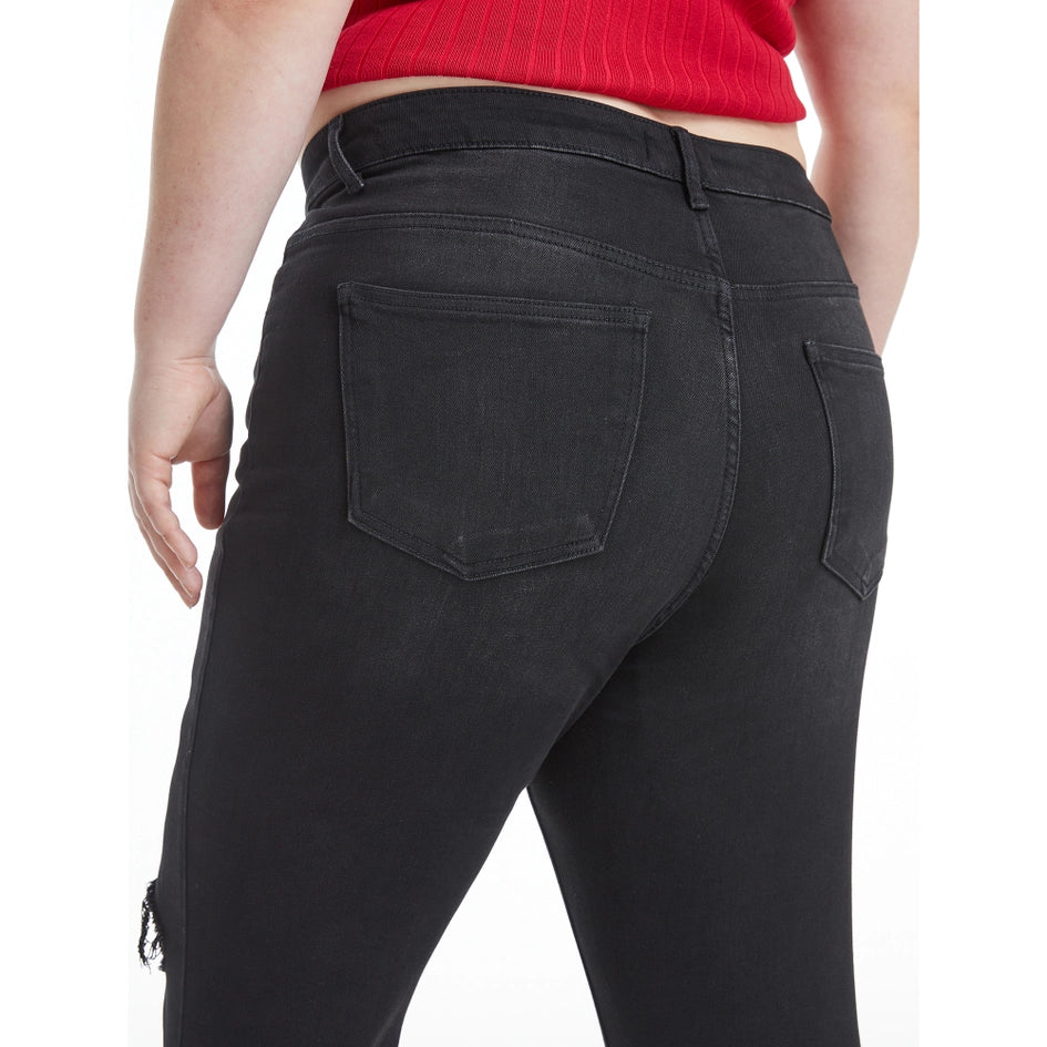 Mid Rise Flare Jeans with Raw Hem BLACK-Jeans-BAYEAS-14W-BLACK-Urbanheer