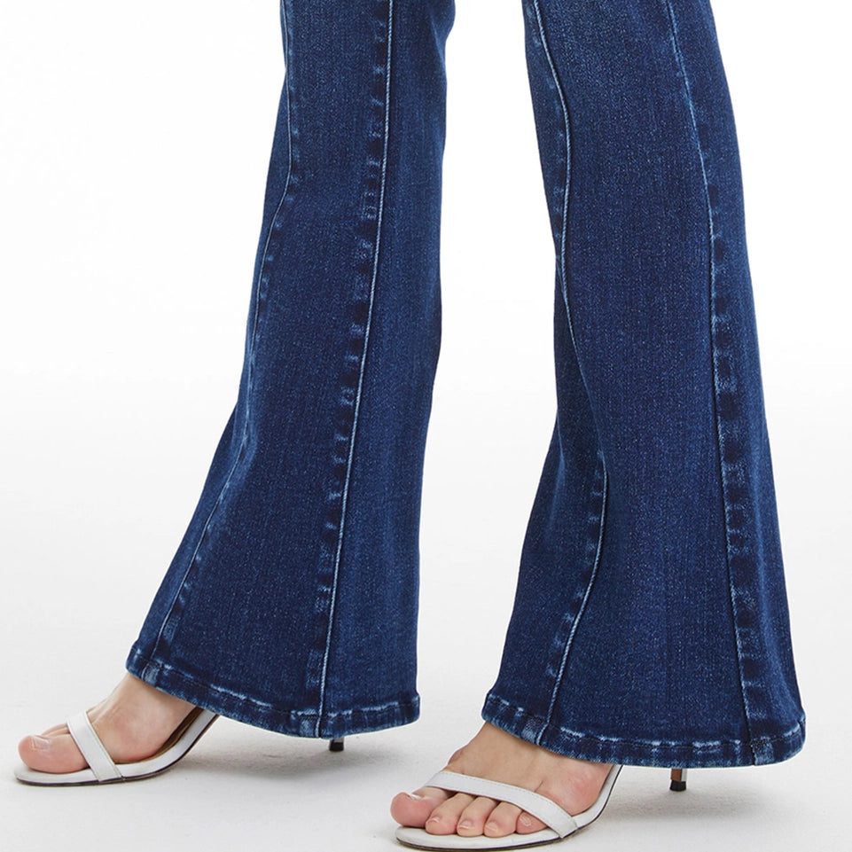 Mid Rise Flare Jeans(Finished Hem,Button Fly) LOVELY-Jeans-BAYEAS-24-LOVELY-Urbanheer