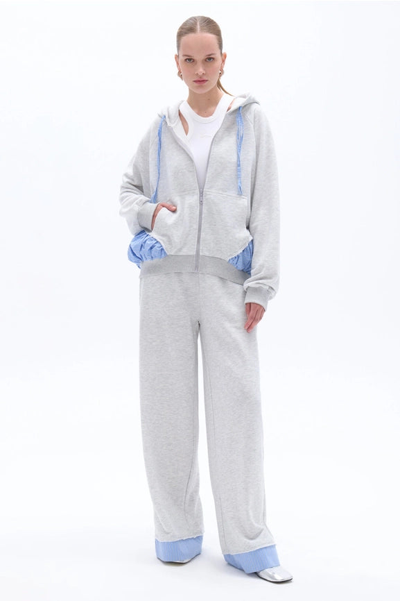 Mid Rise Pants with Garni Details-Pants-NOCTURNE-M-Gray-Urbanheer