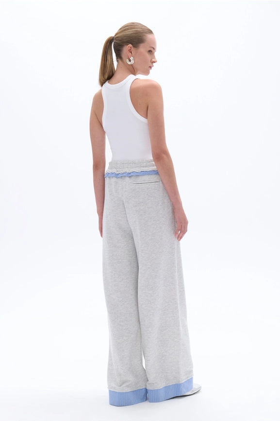 Mid Rise Pants with Garni Details-Pants-NOCTURNE-M-Gray-Urbanheer