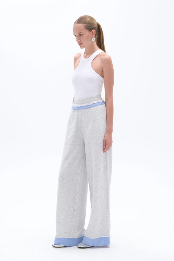 Mid Rise Pants with Garni Details-Pants-NOCTURNE-M-Gray-Urbanheer