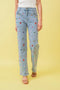 Mid Rise Rainbow Jewel Embellished Denim Jeans-Jeans-Blue B-S-LIGHT WASH-Urbanheer