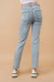 Mid Rise Rhinestone Fringe Denim Jeans Light Wash-Jeans-Blue B-S-LIGHT WASH-Urbanheer
