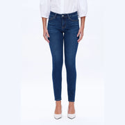Mid Rise Skinny Jeans with Finished Hem DARK BLUE-Jeans-BAYEAS-24-DARK BLUE-Urbanheer