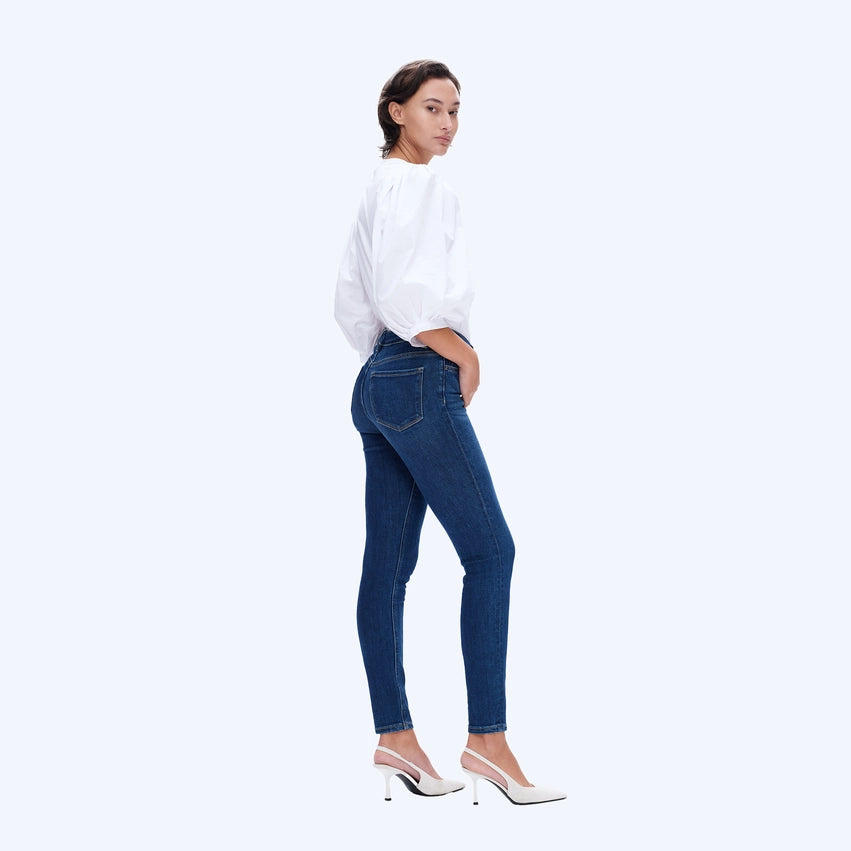 Mid Rise Skinny Jeans with Finished Hem DARK BLUE-Jeans-BAYEAS-24-DARK BLUE-Urbanheer