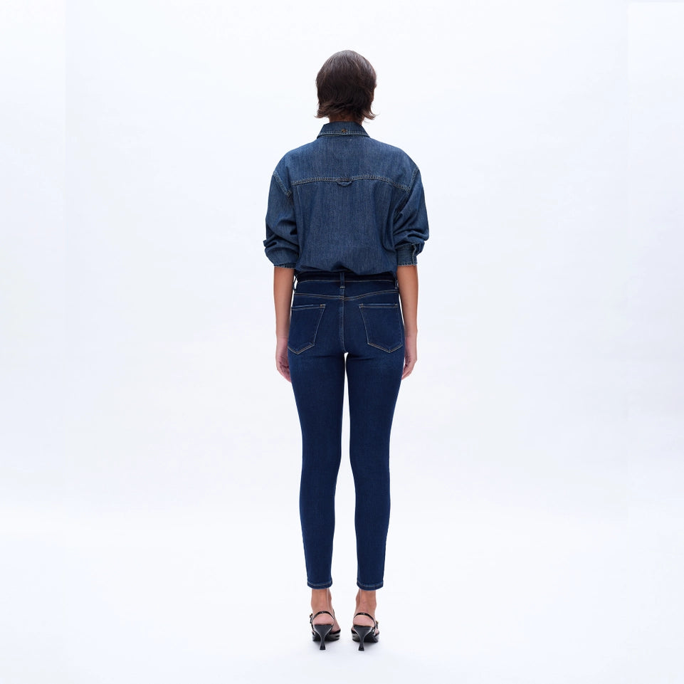 Mid Rise Skinny Jeans with Finished Hem DARK BLUE-Jeans-BAYEAS-24-DARK BLUE-Urbanheer