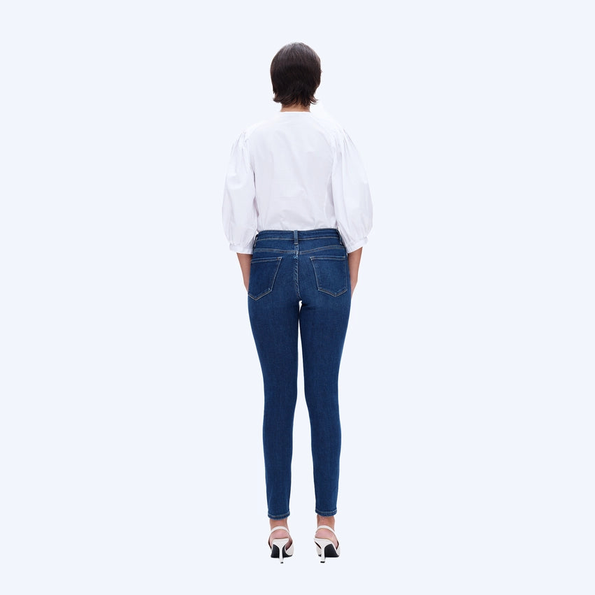 Mid Rise Skinny Jeans with Finished Hem DARK BLUE-Jeans-BAYEAS-24-DARK BLUE-Urbanheer