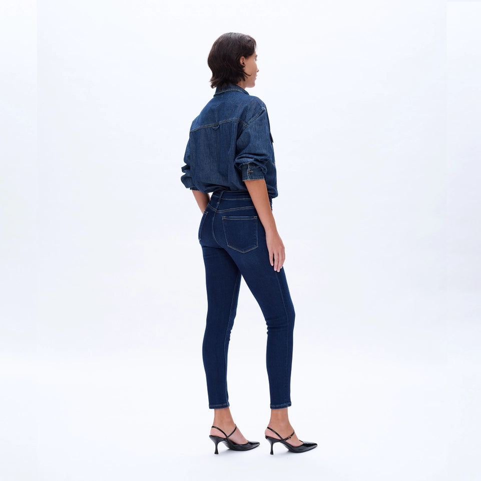 Mid Rise Skinny Jeans with Finished Hem DARK BLUE-Jeans-BAYEAS-24-DARK BLUE-Urbanheer