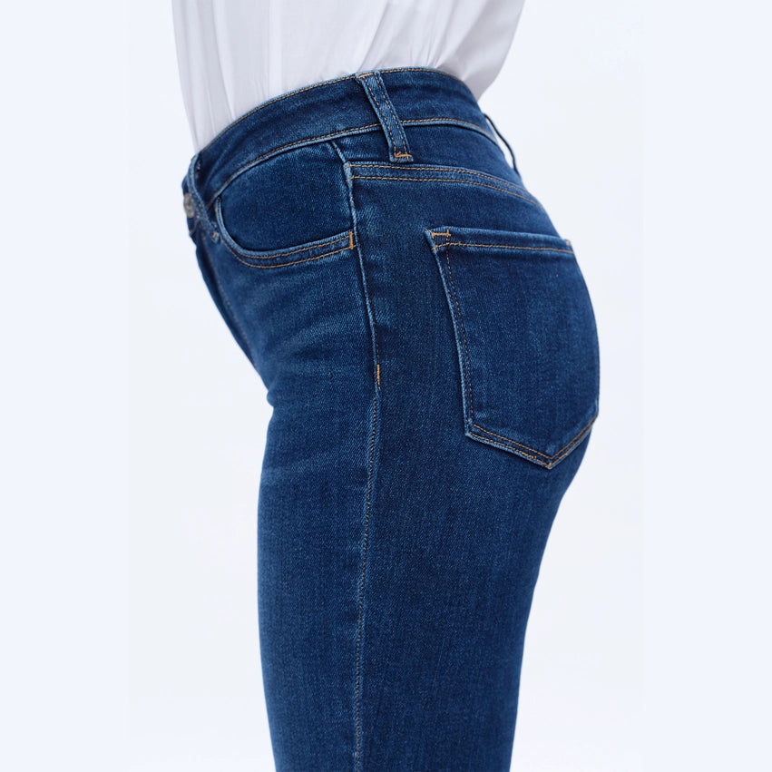 Mid Rise Skinny Jeans with Finished Hem DARK BLUE-Jeans-BAYEAS-24-DARK BLUE-Urbanheer
