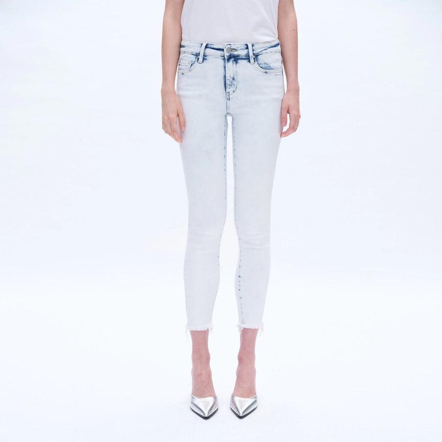 Mid Rise Skinny Jeans with Frayed Hem SNOWFLAKE-Jeans-BAYEAS-24-SNOWFLAKE-Urbanheer