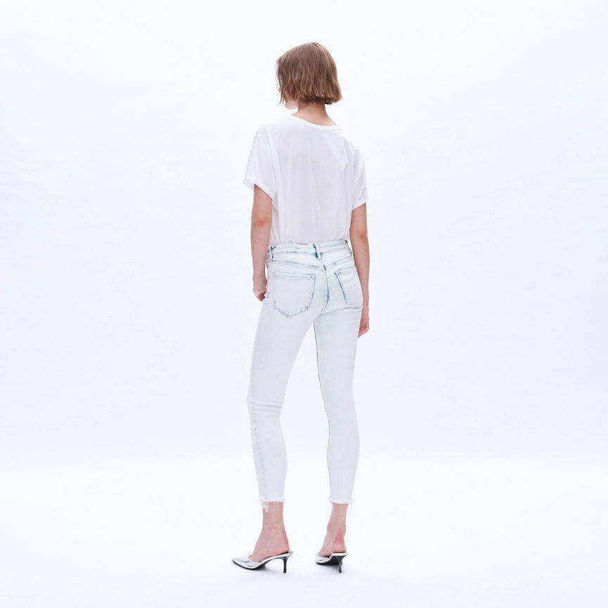 Mid Rise Skinny Jeans with Frayed Hem SNOWFLAKE-Jeans-BAYEAS-24-SNOWFLAKE-Urbanheer