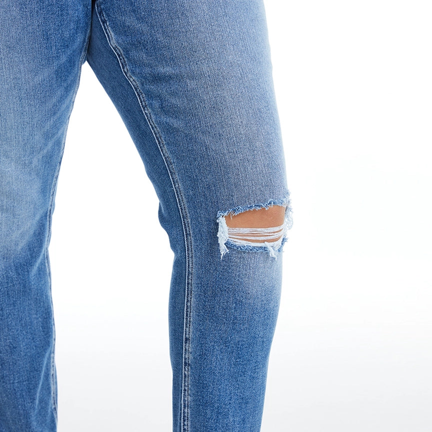 Mid Rise Skinny Jeans with Raw Hem DARK BLUE-Jeans-BAYEAS-14w-DARK BLUE-Urbanheer
