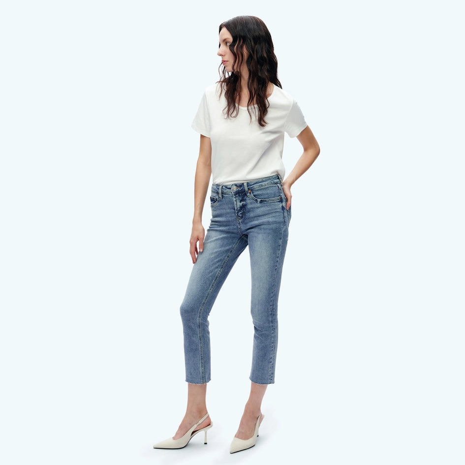 Mid Rise Skinny Jeans with Raw Hem LONELY-Jeans-BAYEAS-24-LONELY-Urbanheer