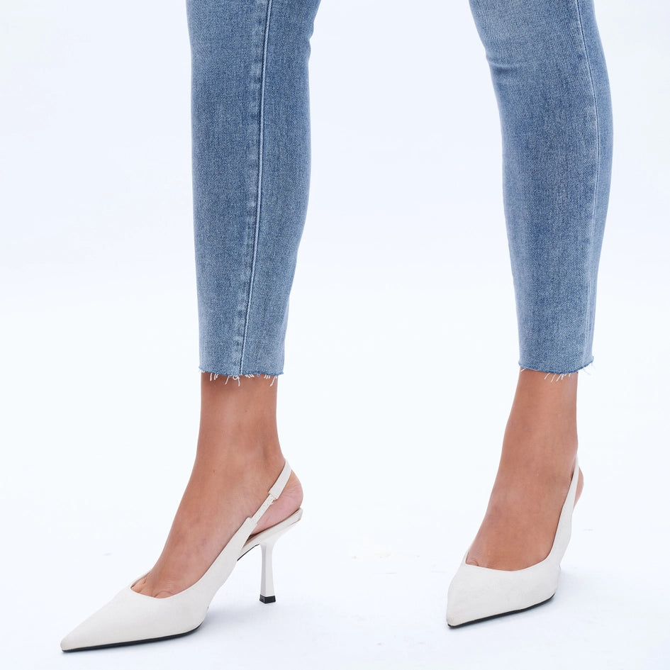 Mid Rise Skinny Jeans with Raw Hem SKY BLUE-Jeans-BAYEAS-26-SKY BLUE-Urbanheer