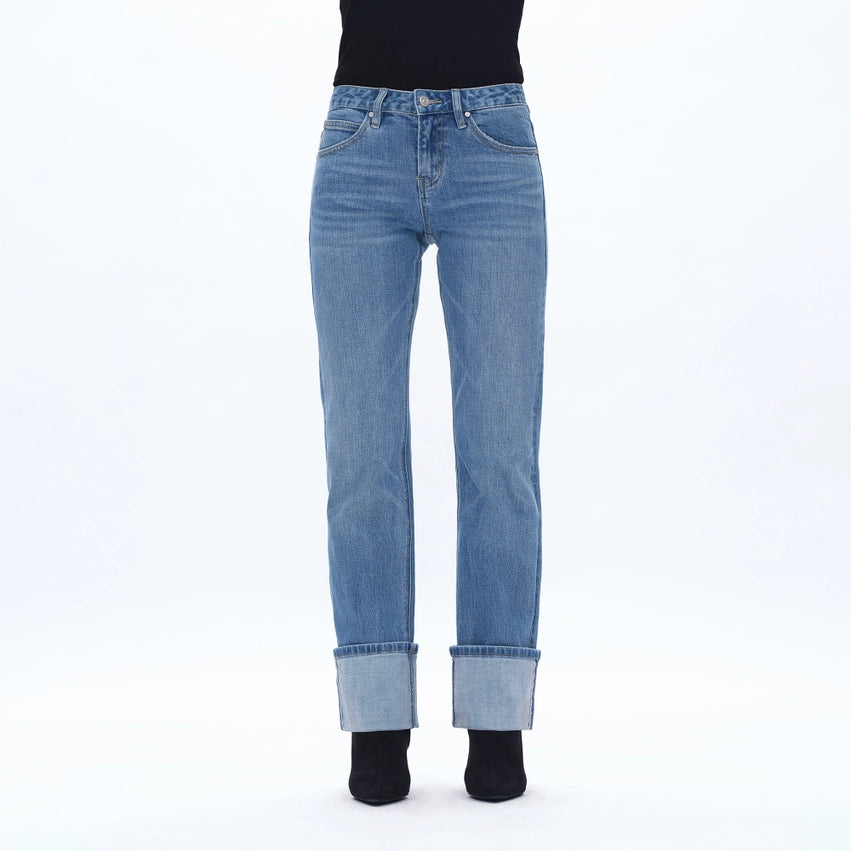 Mid Rise Straight Jeans with Finished Hem(Selvedge) ISLAND-Jeans-BAYEAS-24-ISLAND-Urbanheer