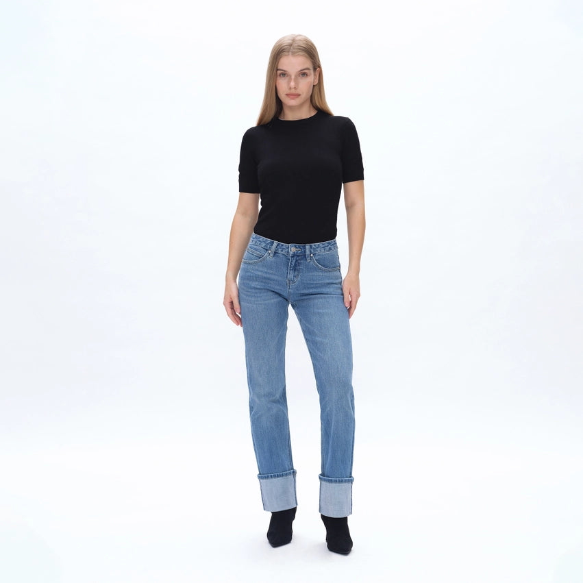 Mid Rise Straight Jeans with Finished Hem(Selvedge) ISLAND-Jeans-BAYEAS-24-ISLAND-Urbanheer