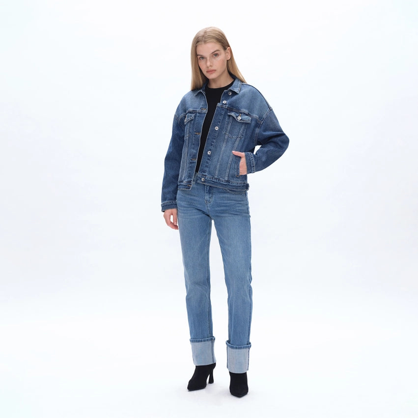 Mid Rise Straight Jeans with Finished Hem(Selvedge) ISLAND-Jeans-BAYEAS-24-ISLAND-Urbanheer