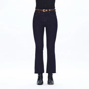 Mid Rise Straight Jeans with Raw Hem DARK BLUE-Jeans-BAYEAS-24-DARK BLUE-Urbanheer