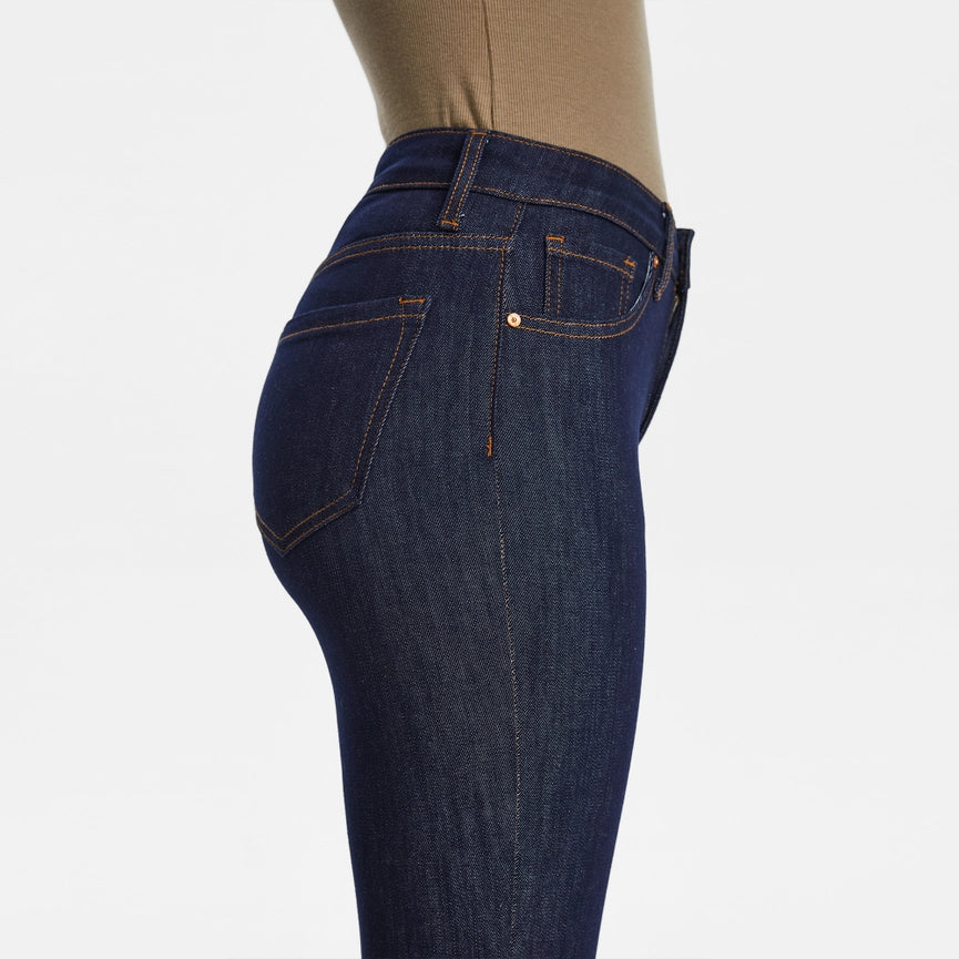 Mid Rise Straight Jeans with Raw Hem DARK BLUE-Jeans-BAYEAS-24-DARK BLUE-Urbanheer