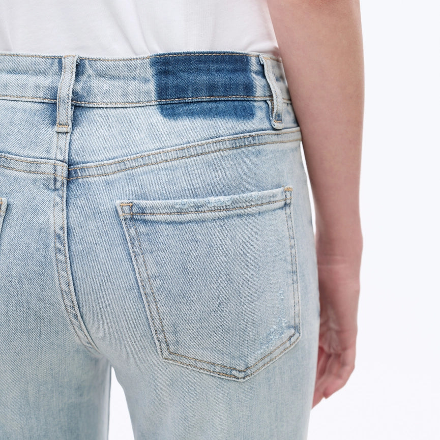 Mid Rise Straight Jeans(Finished Hem,Thick Cuff) LIGHT BLUE-Jeans-BAYEAS-24-LIGHT BLUE-Urbanheer