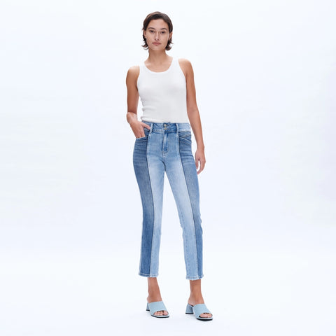 Mid Rise Straight Jeans(Finished Hem,Two Tones) DUOTONE-Jeans-BAYEAS-24-DUOTONE-Urbanheer