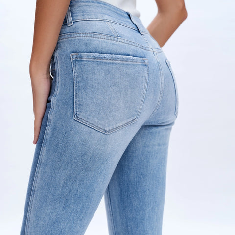 Mid Rise Straight Jeans(Finished Hem,Two Tones) DUOTONE-Jeans-BAYEAS-24-DUOTONE-Urbanheer