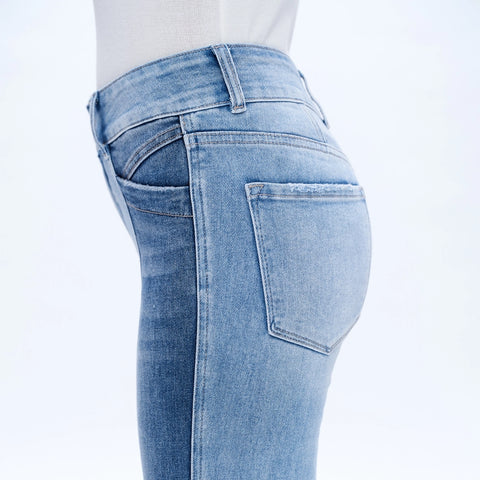 Mid Rise Straight Jeans(Finished Hem,Two Tones) DUOTONE-Jeans-BAYEAS-24-DUOTONE-Urbanheer