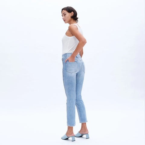 Mid Rise Straight Jeans(Finished Hem,Two Tones) DUOTONE-Jeans-BAYEAS-24-DUOTONE-Urbanheer
