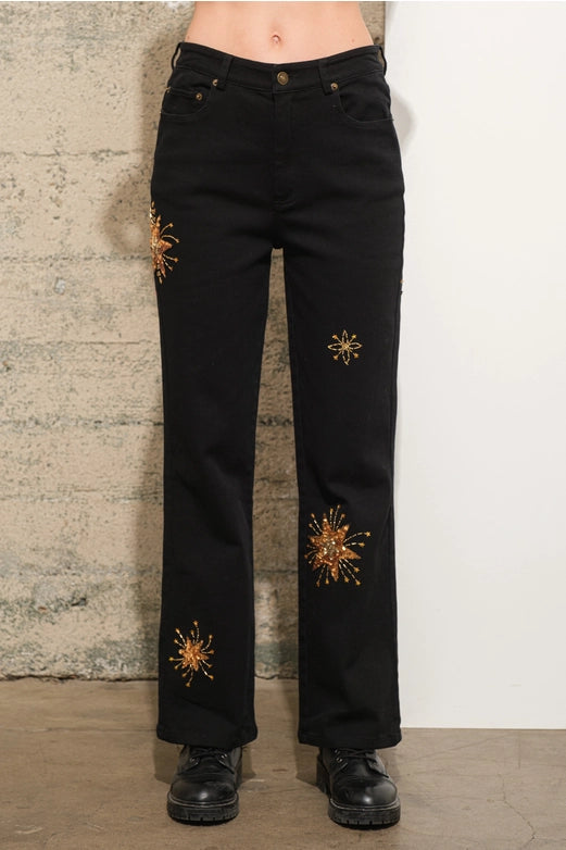 Mid Rise Stretch Denim Jeans Black-Jeans-Blue B-S-BLACK-Urbanheer