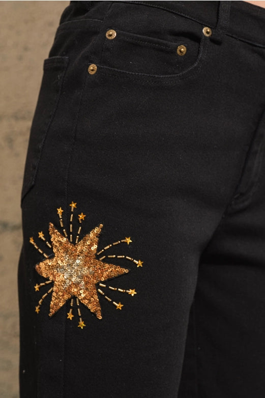 Mid Rise Stretch Denim Jeans Black-Jeans-Blue B-S-BLACK-Urbanheer