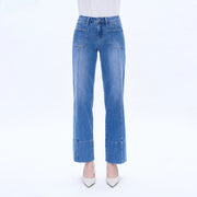 Mid Rise Wide Leg Denim Jeans with Finishe Hem STARLIGHT-Jeans-BAYEAS-24-STARLIGHT-Urbanheer