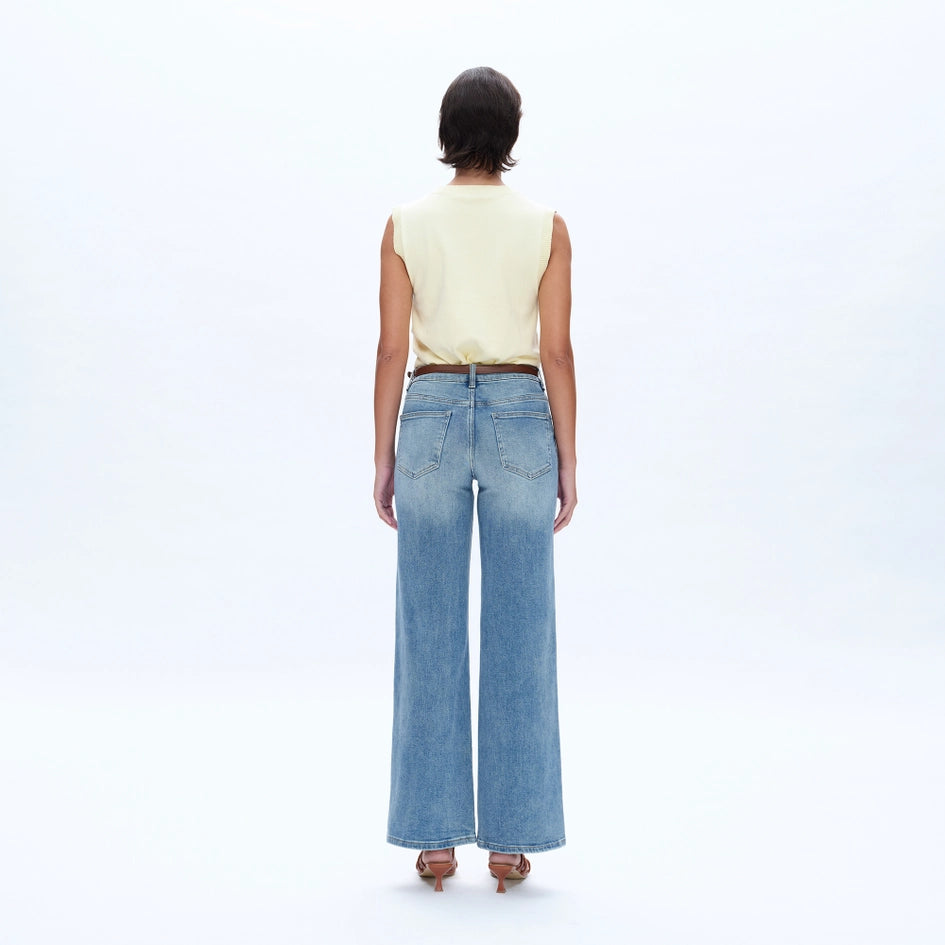 Mid Rise Wide Leg Jeans with Finished Hem MEDIUM BLUE-Jeans-BAYEAS-24-MEDIUM BLUE-Urbanheer