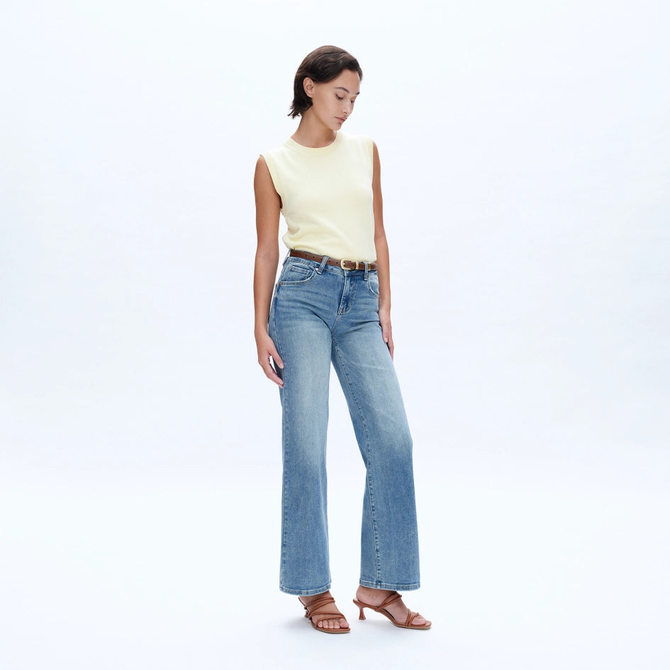 Mid Rise Wide Leg Jeans with Finished Hem MEDIUM BLUE-Jeans-BAYEAS-24-MEDIUM BLUE-Urbanheer