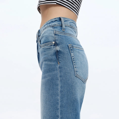 Mid Rise Wide Leg Jeans with Raw Hem MEDIUM BLUE-Jeans-BAYEAS-31-MEDIUM BLUE-Urbanheer