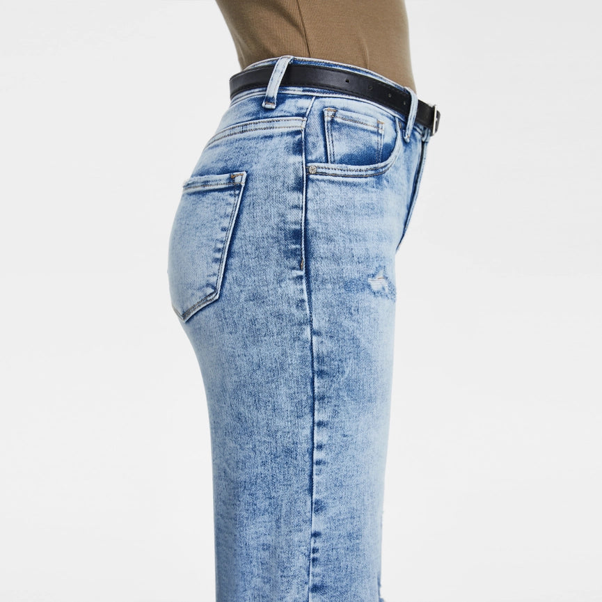 Mid Rise Wide Leg Jeans with Raw Hem SNOWDREAMS-Jeans-BAYEAS-24-SNOWDREAMS-Urbanheer