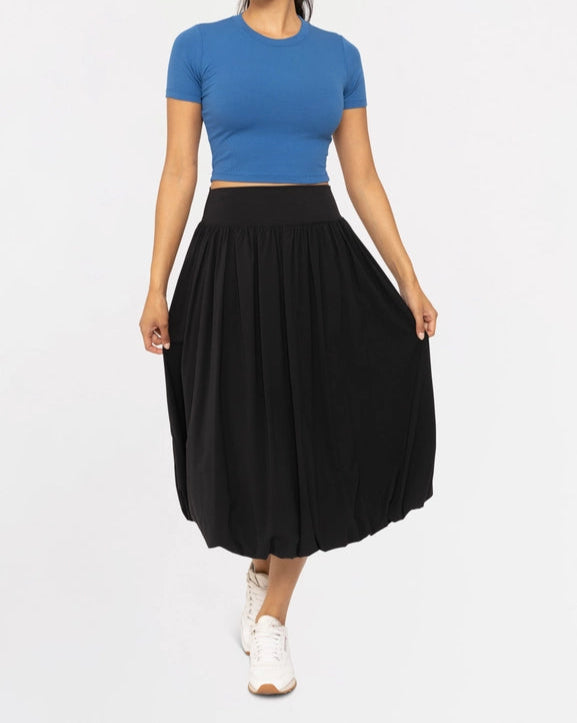 Midi Bubble Skirt-Skirt-Mono B-S-Black-Urbanheer