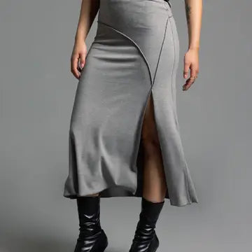 Midi Skirt Slit Detail - Marisol Skirt